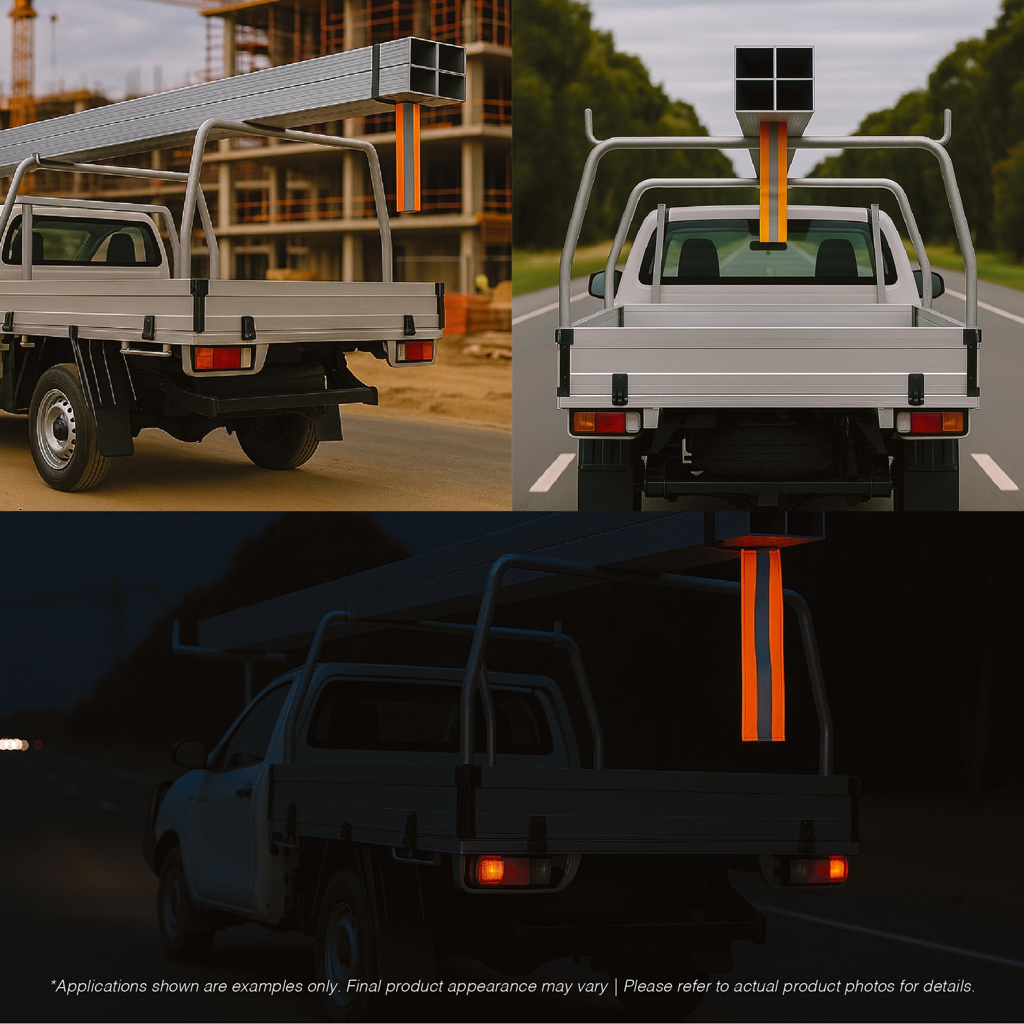 High-Vis Reflective Load Flag + Magic Strap — Oversize Long Load Safety Marker