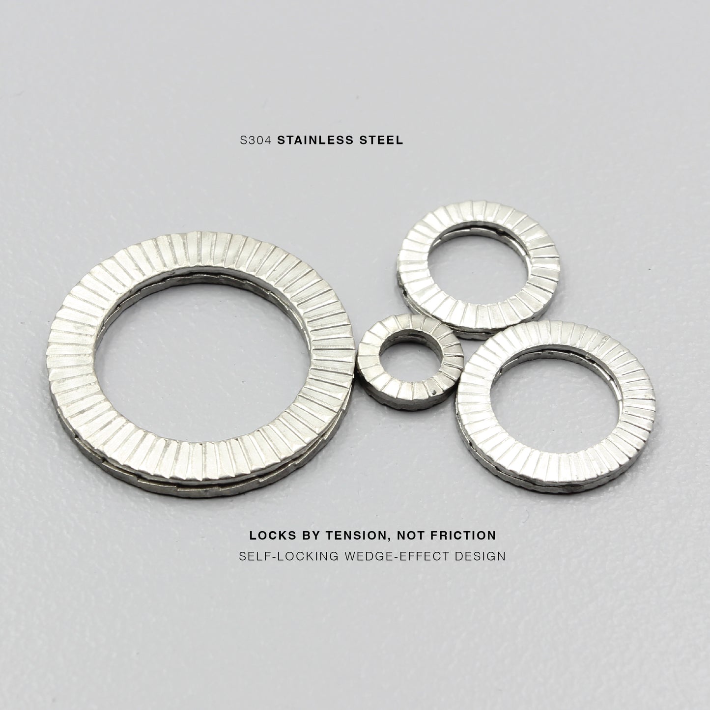S304 Stainless Steel Wedge Lock Washer Self Locking Anti Vibration Washer M6-M20