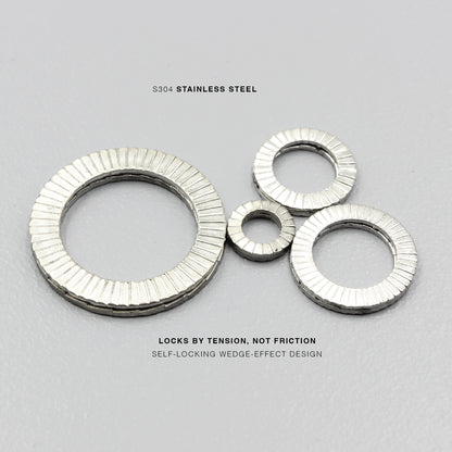 S304 Stainless Steel Wedge Lock Washer Self Locking Anti Vibration Washer M6-M20