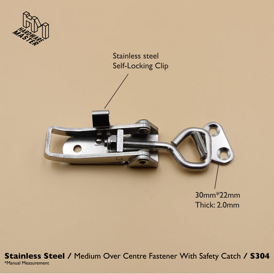 Medium Over Centre Toggle Latch | S304 Stainless Steel | Lockable Fastener