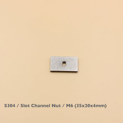 S304 Stainless Steel Slot Channel Nut Sliding T-Nut M6 M8 M10 35x20mm Rack Track