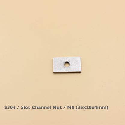 S304 Stainless Steel Slot Channel Nut Sliding T-Nut M6 M8 M10 35x20mm Rack Track