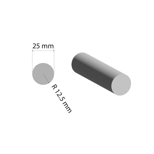 Aluminium Solid Rod | Ø25mm | 6060 T5 Alloy | Custom Length