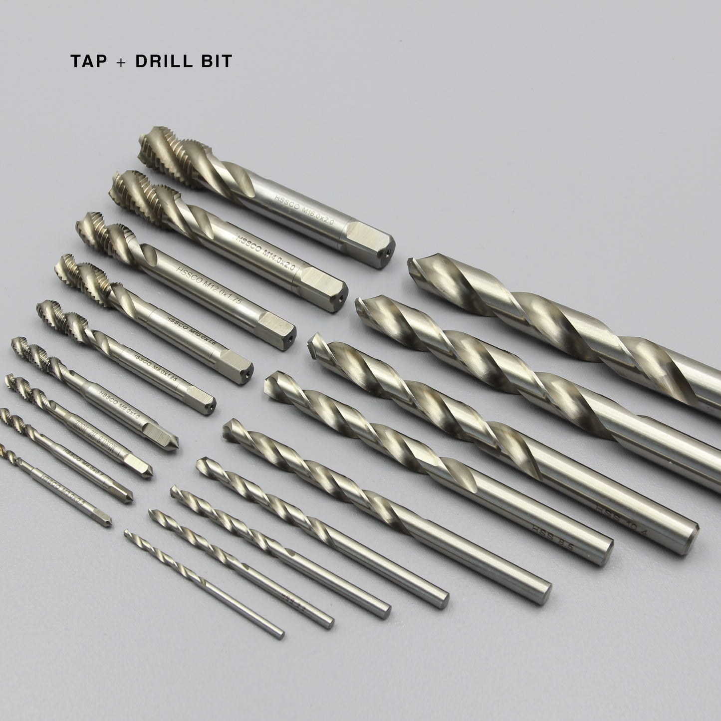 M3 M4 M5 M6 M8 M10 M12 M14 M16 | Machine Spiral Tap & Drill Bit Set | HSS HSSCO
