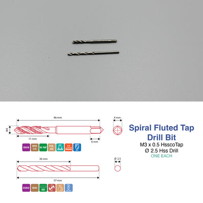 M3 M4 M5 M6 M8 M10 M12 M14 M16 | Machine Spiral Tap & Drill Bit Set | HSS HSSCO