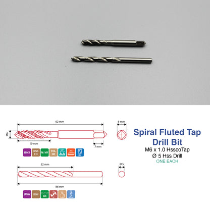 M3 M4 M5 M6 M8 M10 M12 M14 M16 | Machine Spiral Tap & Drill Bit Set | HSS HSSCO
