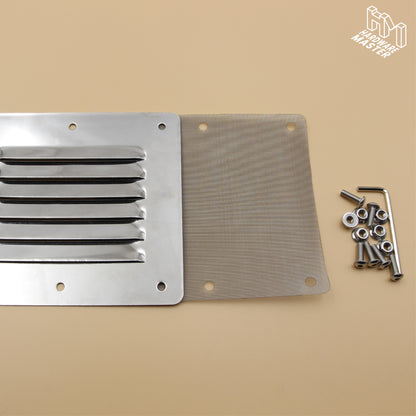 127 × 115 mm Stainless Steel Rectangle Vent – Marine Grade S316 | Ute, Caravan, Boat
