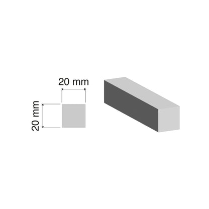 Aluminium Solid Square Bar | 20x20mm | 6060 T5 Alloy | Custom Length