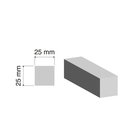 Aluminium Solid Square Bar | 25x25mm | 6060 T5 Alloy | Custom Length