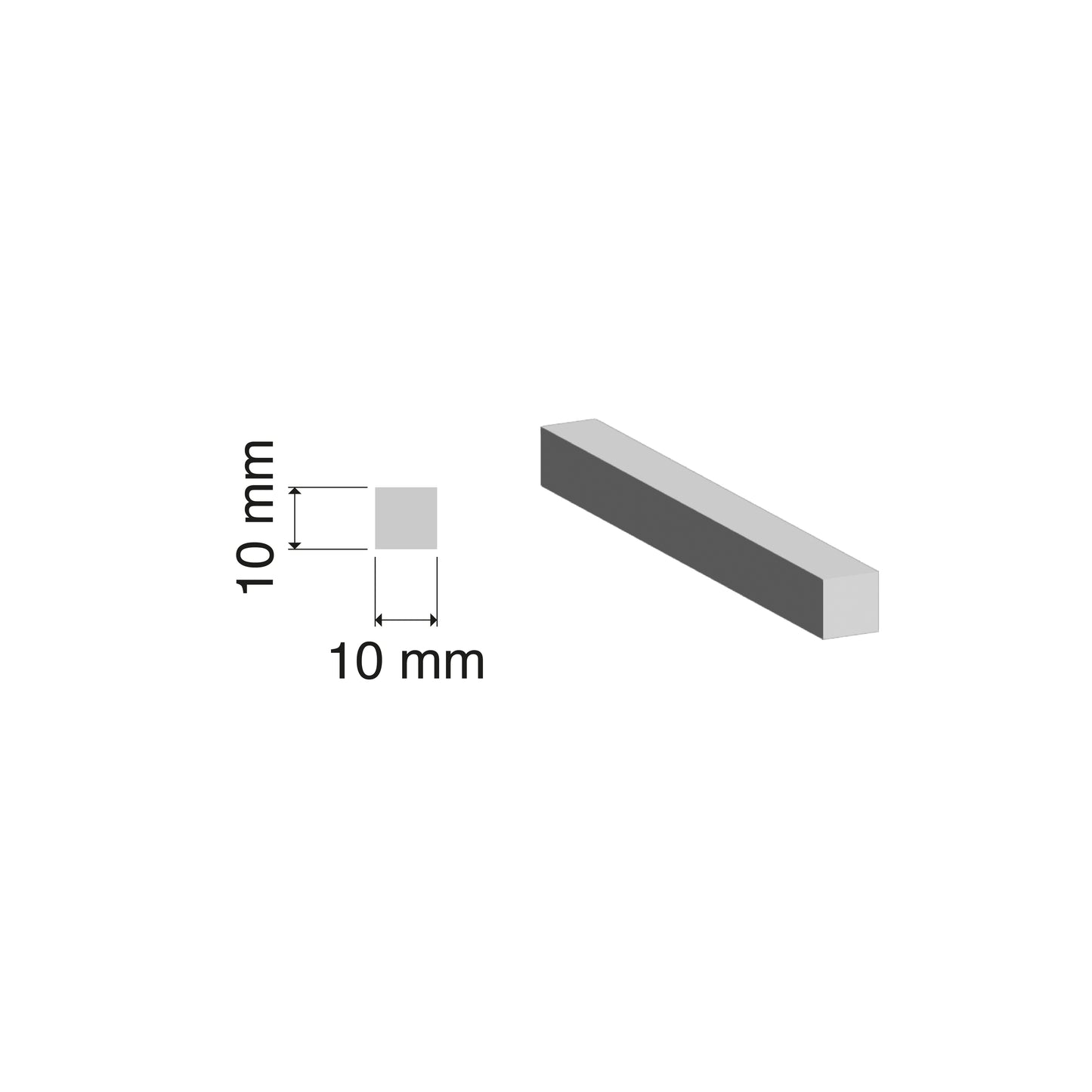 Aluminium Solid Square Bar | 10x10mm | 6063 T5 Alloy | Custom Length