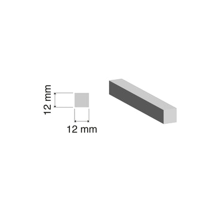 Aluminium Solid Square Bar | 12x12mm | 6060 T5 Alloy | Custom Length