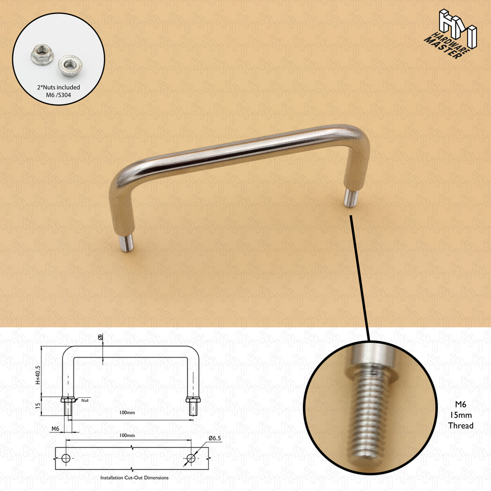 100mm 135mm 155mm | D-Pull Handle | Stainless Steel | Cabinet & Door G ...