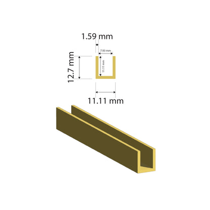 Brass U Channel | 12.7x11.11x1.59mm | C380 | Custom Length