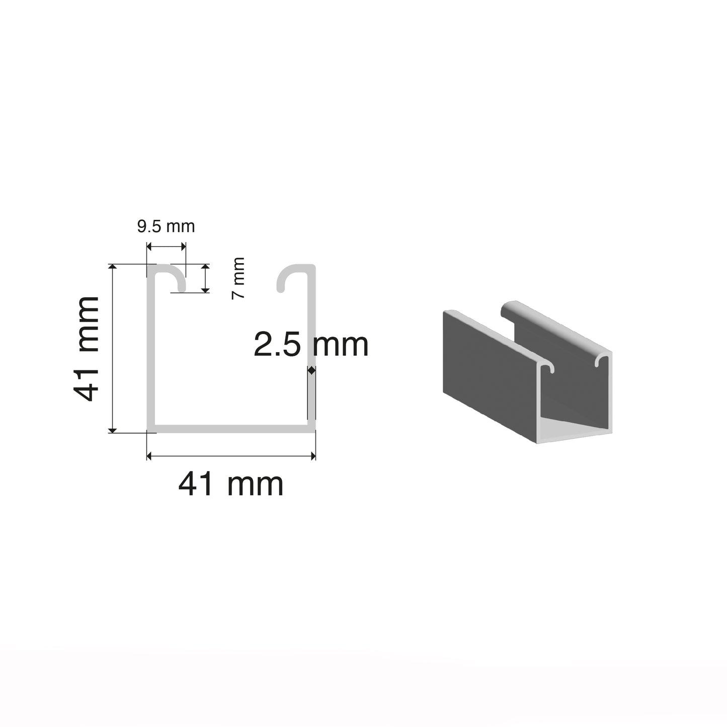 Unistrut Track | Aluminium 6060T5 | Black or Silver | Canopy Channel | Structural Grade