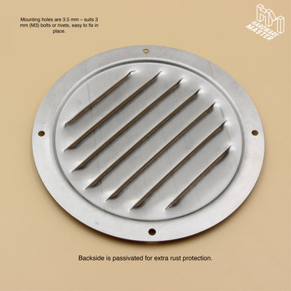 125mm Stainless Steel Round Vent – Marine Grade S316 | Boat, Caravan, 4x4, Ute