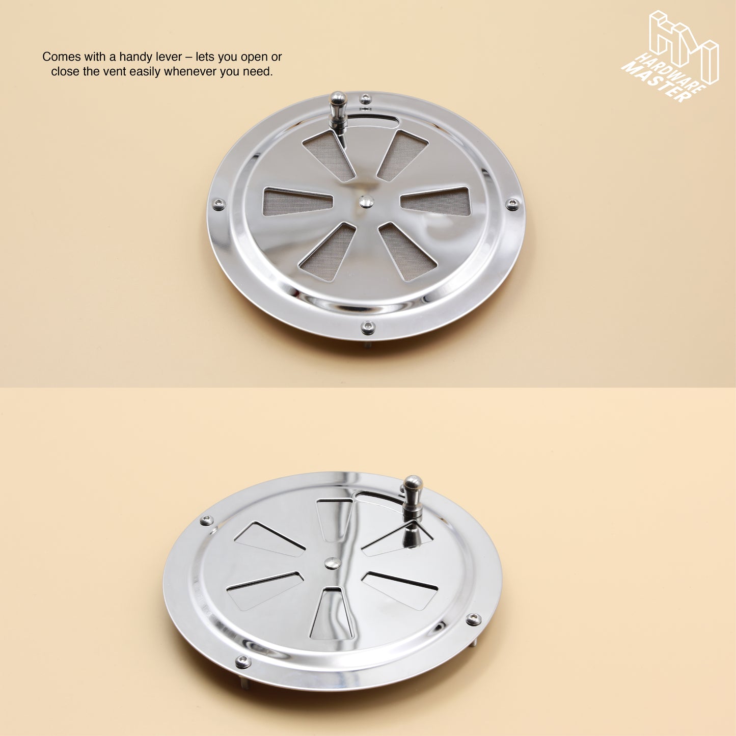 125mm Stainless Steel Closable Round Vent – Marine Grade S316 | Boat, RV, Caravan, 4x4