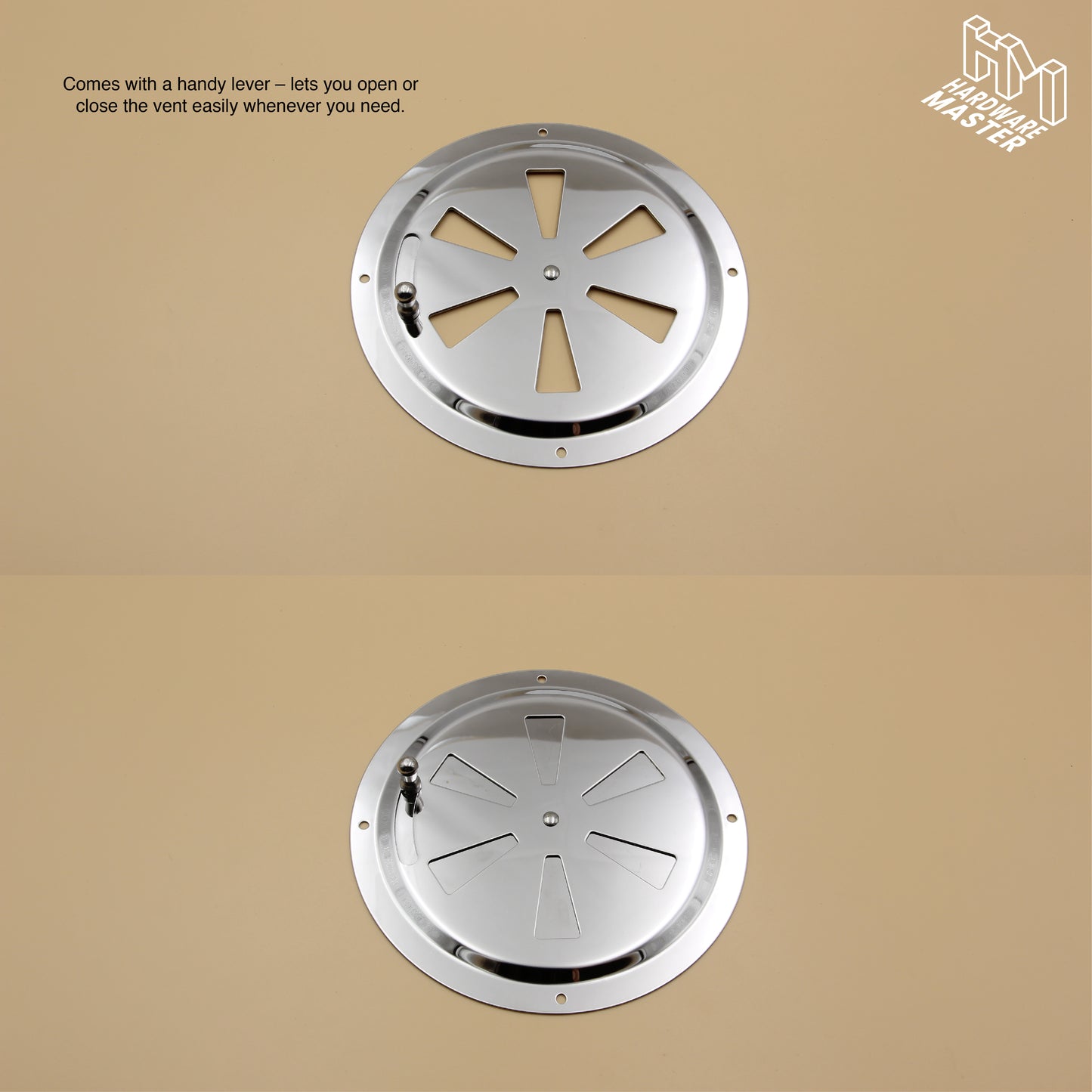 150mm Stainless Steel Closable Round Vent – Marine Grade S316 | Boat, RV, Caravan, 4x4