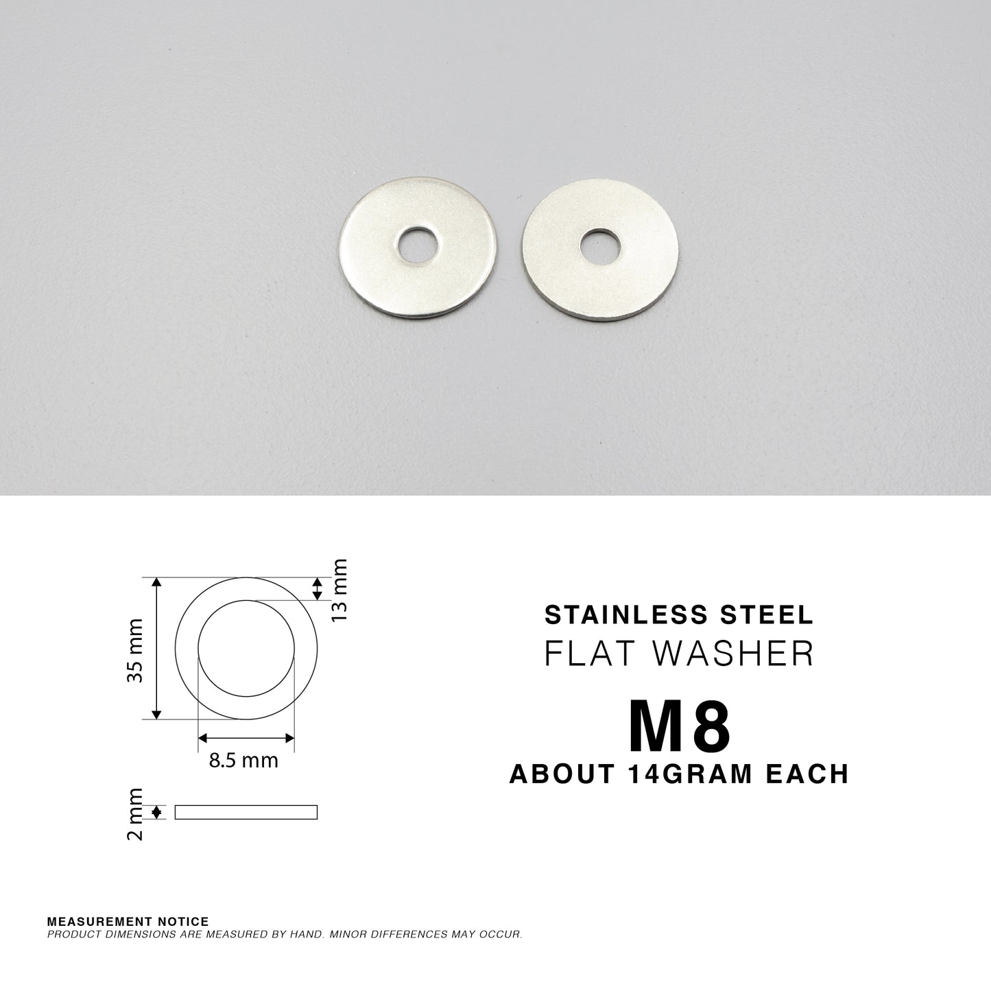 304 Stainless Steel Large Flat Washers Wide OD Fender Washer Heavy Duty M6 - M20