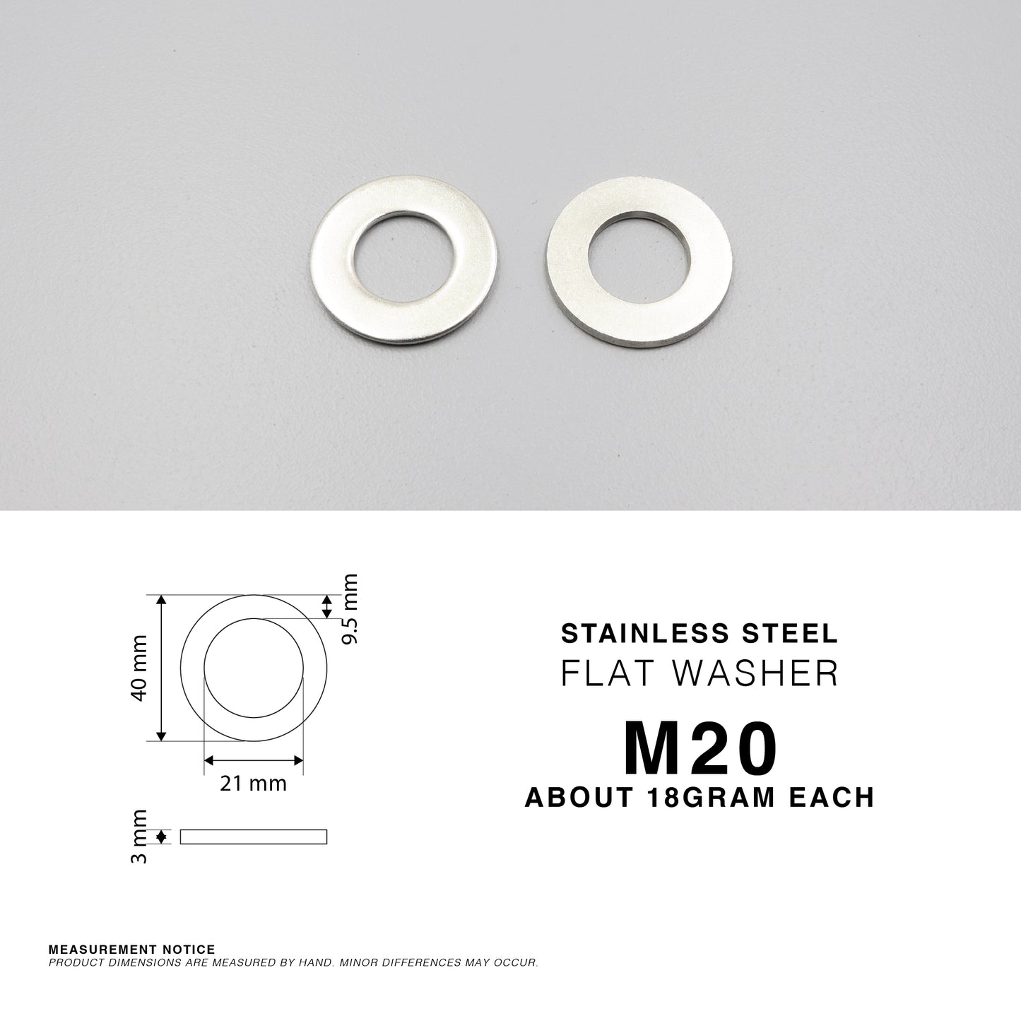 304 Stainless Steel Large Flat Washers Wide OD Fender Washer Heavy Duty M6 - M20