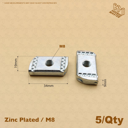 Unistrut Channel Nut | Zinc Plated Unistrut Plain Nut (M6/M8/M10/M12)