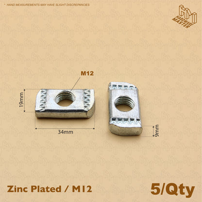 Unistrut Channel Nut | Zinc Plated Unistrut Plain Nut (M6/M8/M10/M12)